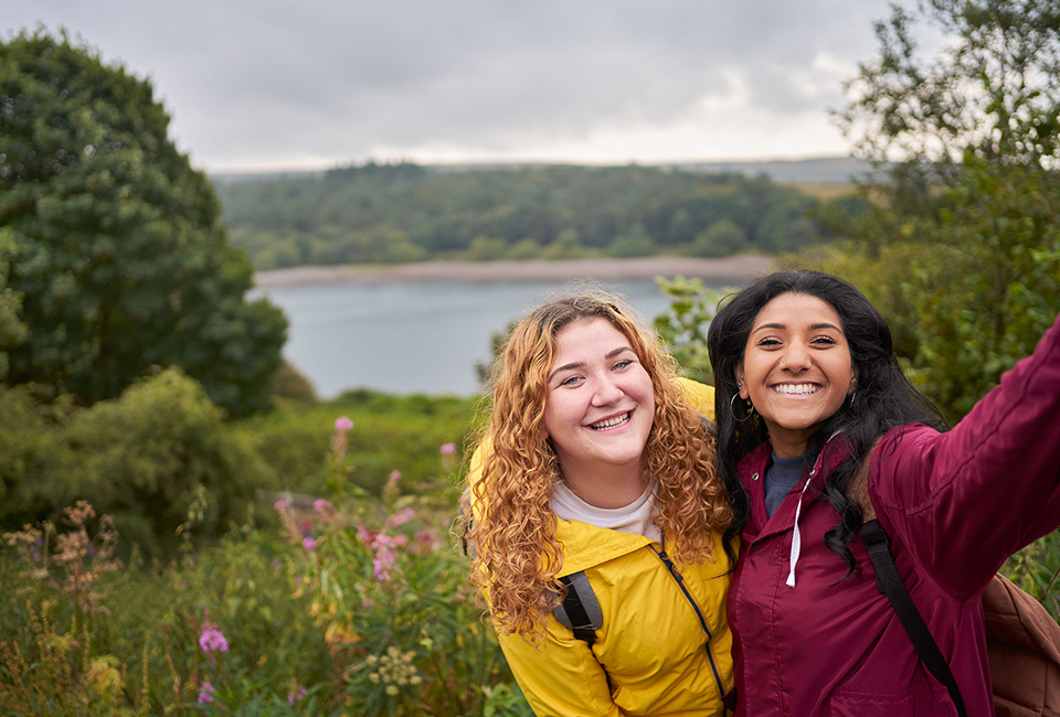 Friends visiting Ogden reservoir 