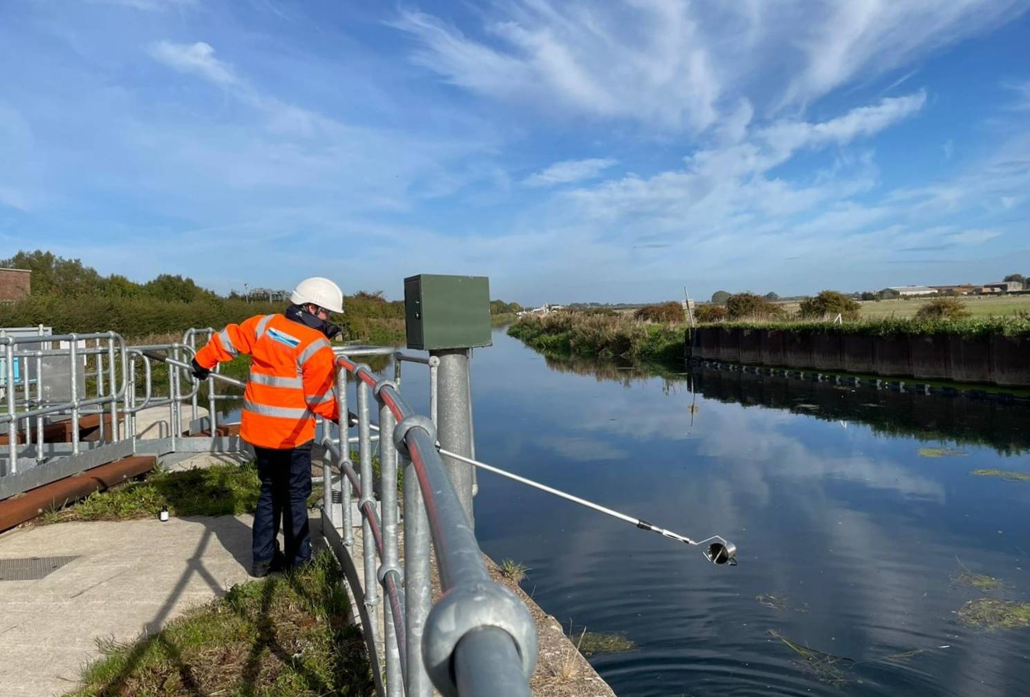 Beth taking intake samples from the river Hull