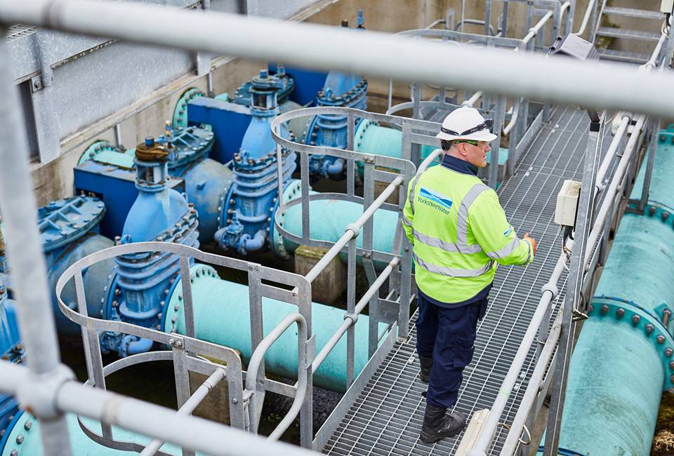 A Yorkshire Water colleague at a wastewater treatment works