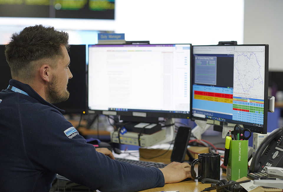 Colleague working on a computer